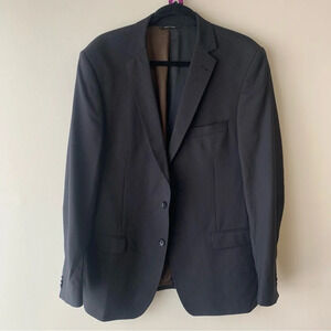 Van Gils Charcoal Grey Pin Striped Two Button Front Men's Blazer